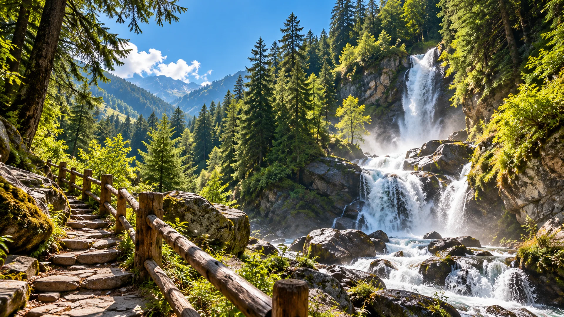 Illustrative pine forest scenery