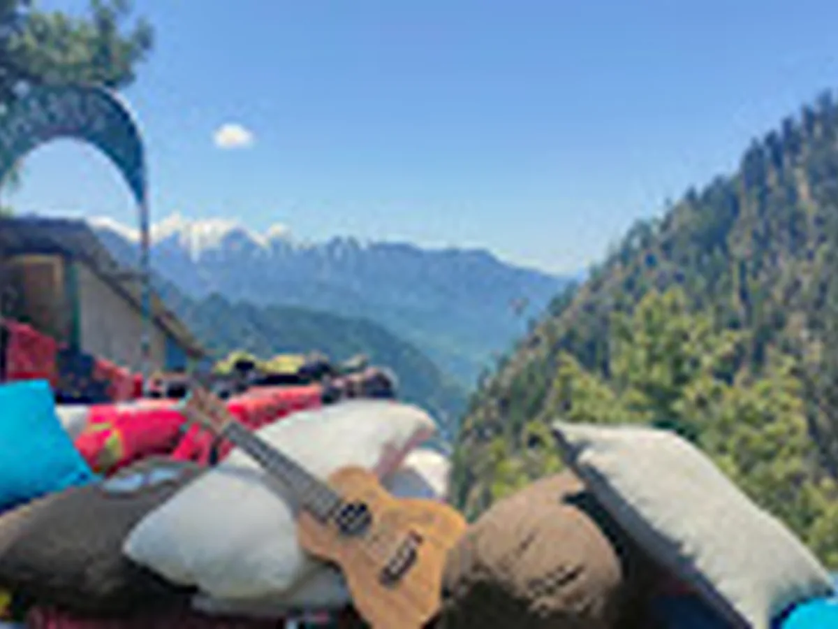 Actual Khaapus Kitchen outdoor terrace in Malana